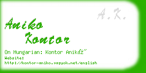 aniko kontor business card